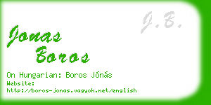 jonas boros business card