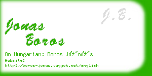 jonas boros business card